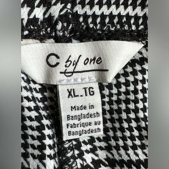 C By One Black & White Houndstooth Pattern Capri Casual Pants Sz XL  T 16. - Picture 5 of 12
